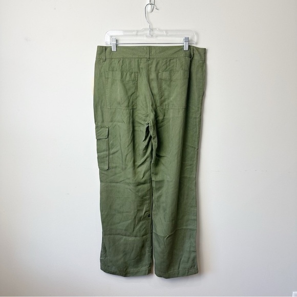 Coldwater Creek Cargo Tencel Pants Green Rollup - Picture 2 of 7